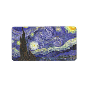 Starry Night by Vincent van Gogh Label