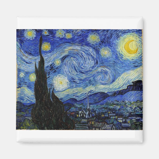 Starry Night by Vincent Van Gogh Magnet (Front)