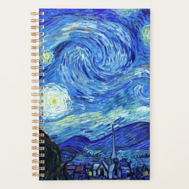 Starry Night By Vincent Van Gogh Planner (Front)