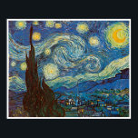 Starry Night by Vincent van Gogh Poster<br><div class="desc">Vincent Willem van Gogh a Dutch post-impressionist painter is best known for his use of vivid colours and the emotional impact of his work.</div>