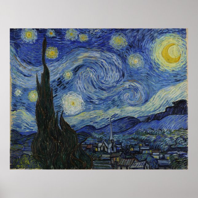 Starry Night by Vincent Van Gogh Poster (Front)