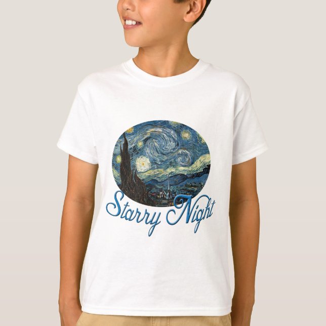 Starry Night by Vincent van Gogh. T-Shirt (Front)