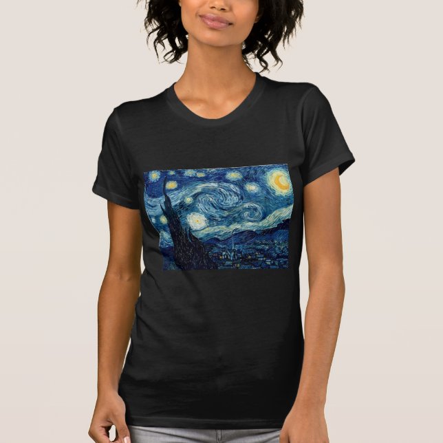 Starry Night By Vincent Van Gogh T-Shirt (Front)