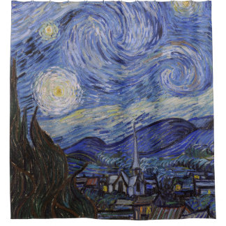 Starry night by Vincent Willem van Gogh painting Shower Curtain