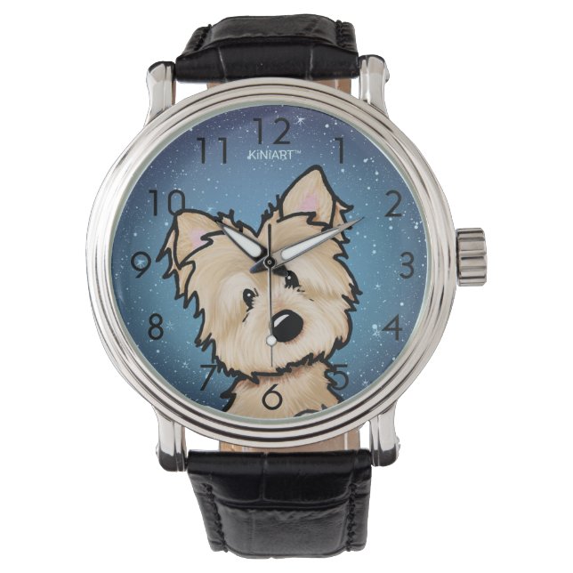 Starry Night Cairn Terrier Wrist Watch (Front)