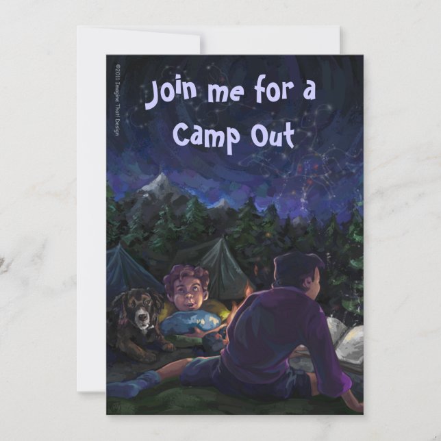 Starry Night Camp Out Invitation (Front)