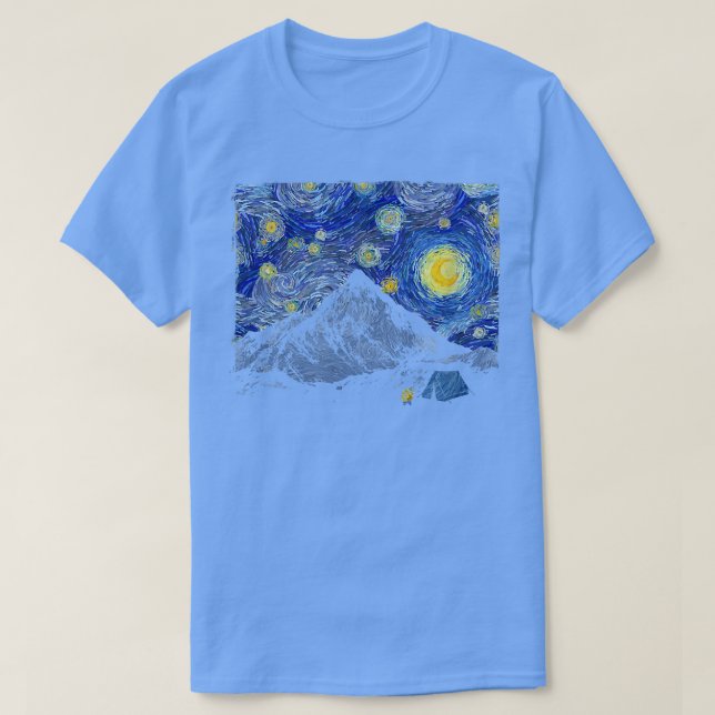 Starry Night Camping Scene  T-Shirt (Design Front)
