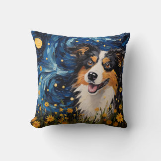 Starry Night Canine Dreamscape - Van Gogh Inspired Cushion