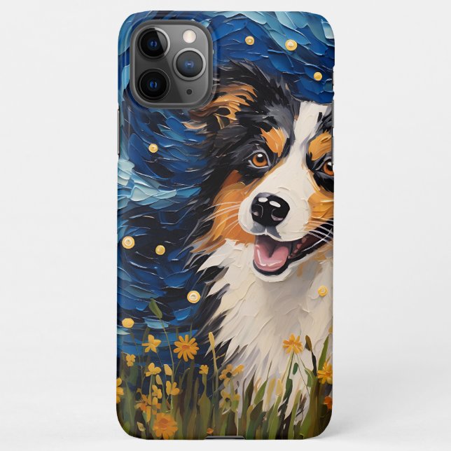 Starry Night Canine Dreamscape - Van Gogh Inspired iPhone Case (Back)