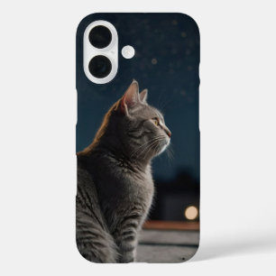 Starry Night Cat iPhone 16 Case