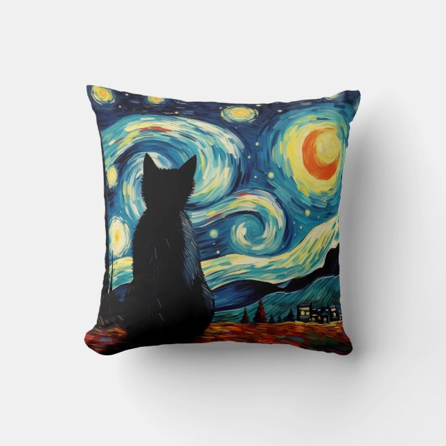 Starry Night Cat Cushion (Front)
