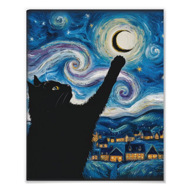 Starry Night Cat Photo Print (Front)