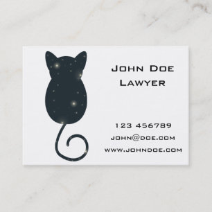 Starry Night Cat Silhouette Business Card