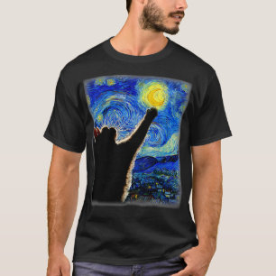 Starry Night Cat Van Gogh Cat Cat Lover Cat Mom Ca T-Shirt