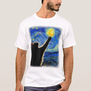 Starry Night Cat, Van Gogh Cat Lover Cat Dad Mom T T-Shirt