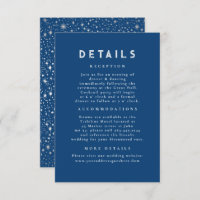 Starry Night Celestial Blue Wedding Details