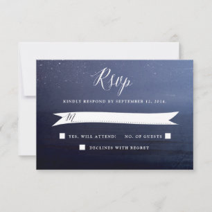 Starry Night Celestial Stars Wedding RSVP Card