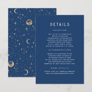 Starry Night Celestial Wedding Details Enclosure Card