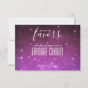 Starry Night Charity In Lieu of Favours Wedding