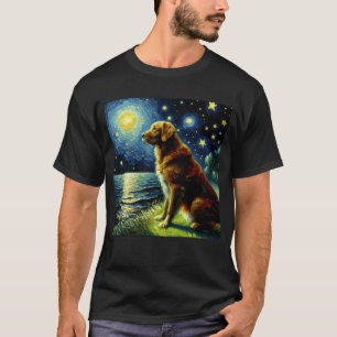 Starry Night Chesapeake Bay Retriever Dog Van T-Shirt