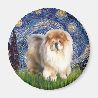Starry Night - Chow Chow (cream) Magnet