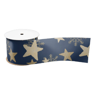 Starry Night Christmas Satin Ribbon