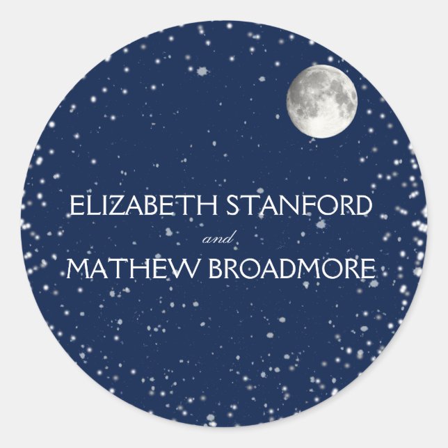 Starry Night Classic Round Sticker (Front)