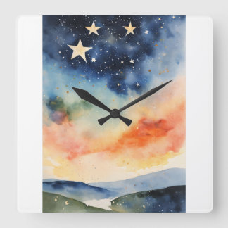 Starry Night Clock Celestial Star Clock Twinkling 