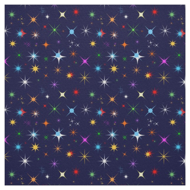 Starry Night Colourful Pattern Fabric (Swatch)