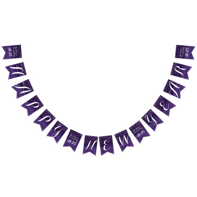 Starry night congratulations dark purple custom bunting  (All)