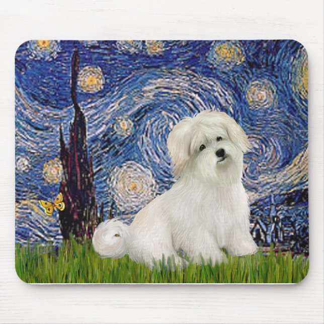 Starry Night - Coton de Tulear 7 Mouse Pad (Front)