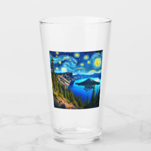 Starry Night Crater Lake National Park Glass