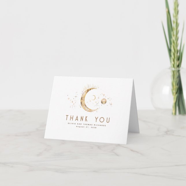 Starry Night Crescent Moon Celestial Thank You (Front)