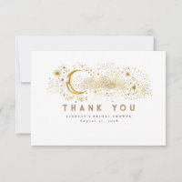 Starry Night Crescent Moon Small Thank You