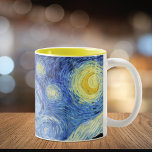 Starry Night Crescent Moon Van Gogh<br><div class="desc">A fine art two-tone coffee mug with the post-impressionist painting by the Dutch artist Vincent van Gogh (1853-1890) Starry Night (1889). An evening landscape with stars and a crescent moon.</div>