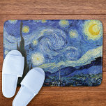 Starry Night Crescent Moon Van Gogh Bath Mat<br><div class="desc">A bathmat with Starry Night (1889),  an oil painting by Vincent Van Gogh (1853-1890). A painting depicting the view outside the window from Van Gogh's room at the sanitorium in Saint-Remy-de-Provence,  Southern France.</div>