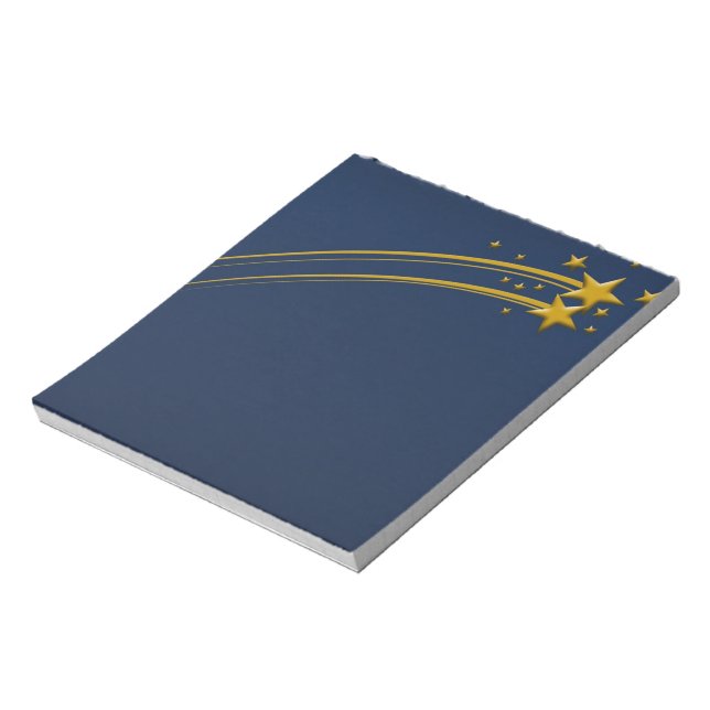 Starry Night Dark Blue Sky Gold Stars Note Pad (Rotated)