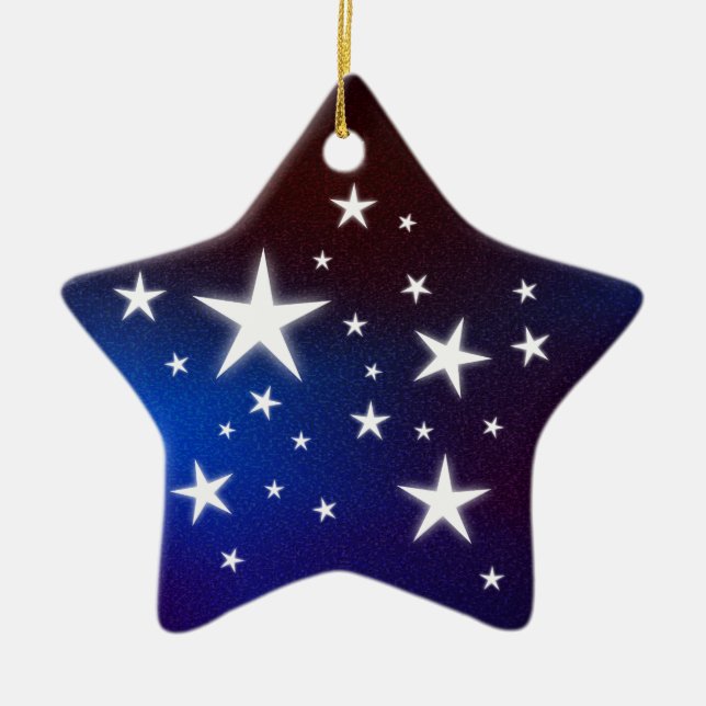 Starry Night Dark Sky Christmas Star Ornament (Front)