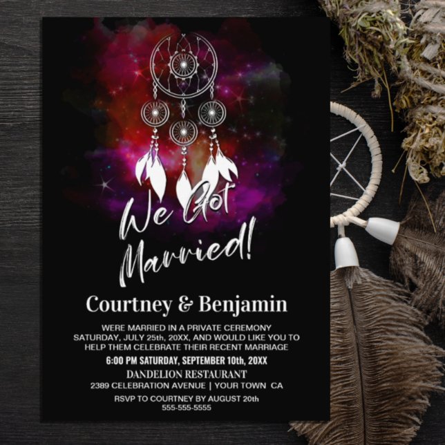 Starry Night Dream Catcher Wedding Reception Party Invitation (Creator Uploaded)