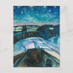 Starry Night   Edvard Munch   Postcard
