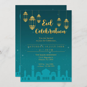 Starry Night Eid Mubarak Party Invitation