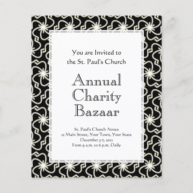 Starry Night Elegant Art Deco Starburst Pattern Flyer (Back)