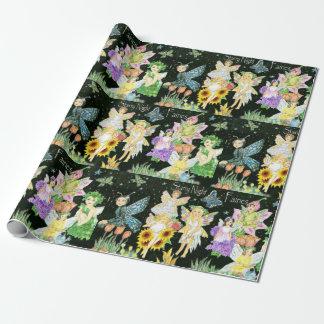 Starry Night Fairies JL Biel Wrapping Paper