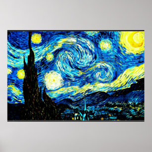 Starry Night, famous painting by Van Gogh Poster