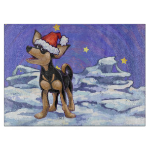 Starry Night Festive Chihuahua Cutting Board