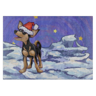 Starry Night Festive Chihuahua Cutting Board