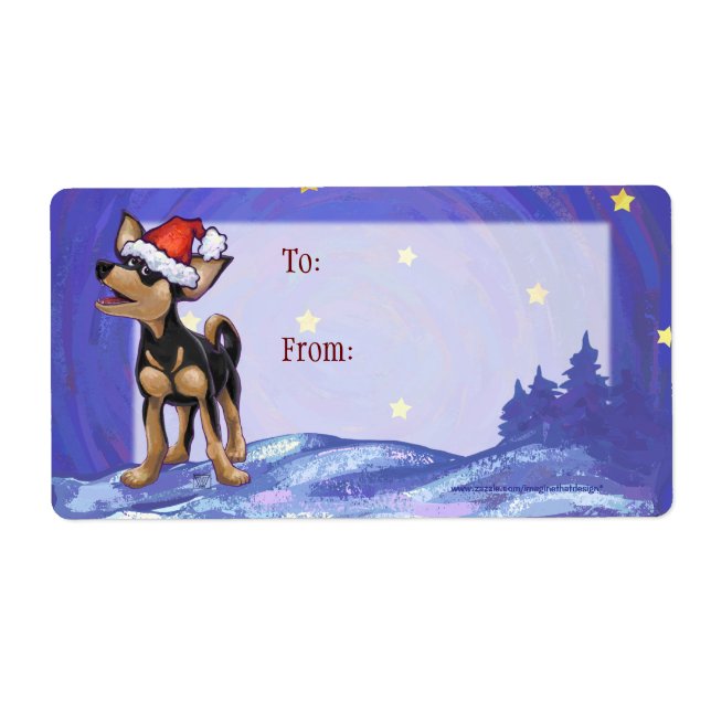 Starry Night Festive Chihuahua in Santa Hat (Front)