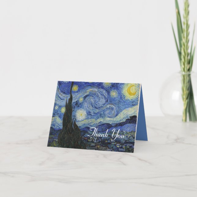 Starry Night Fine Art Thank You Note Card (Front)