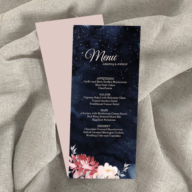 Starry Night Floral Wedding Menu (Creator Uploaded)