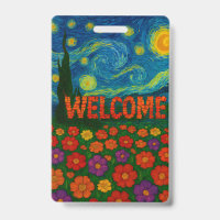 Starry Night Floral Welcome Artistic Design